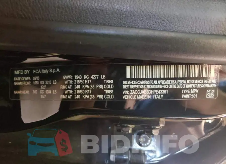 ZACCJABB3HPE43361 Photo# 10