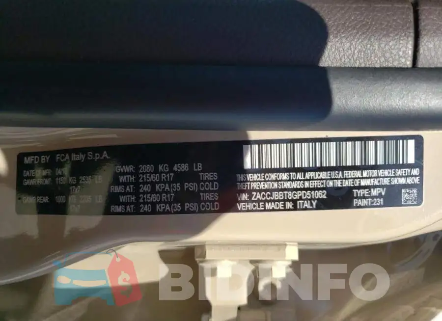 ZACCJBBT8GPD51062 Photo# 10