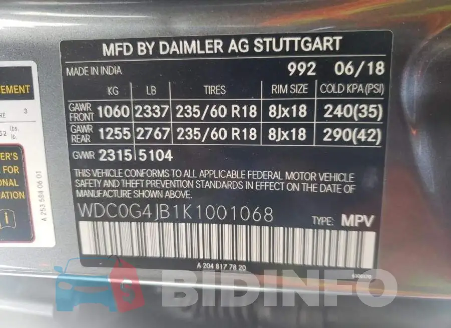 WDC0G4JB1K1001068 Photo# 10