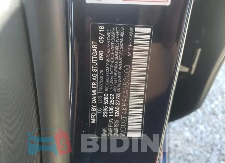 WDDZF4KB9KA552000 Photo# 10