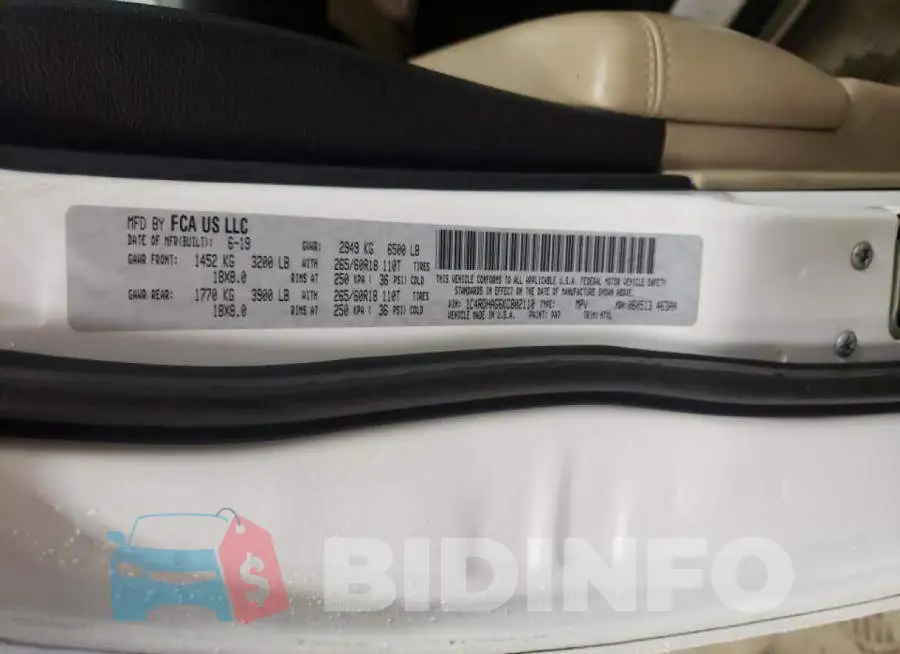 1C4RDHAG6KC802110 Photo# 10