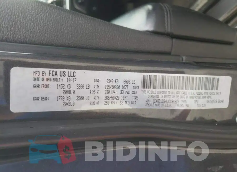 1C4RDJDG4JC194623 Photo# 10