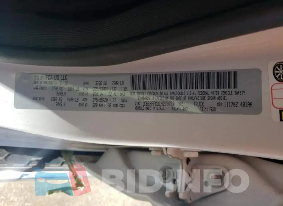 1C6SRFFM3LN223790 Photo# 10