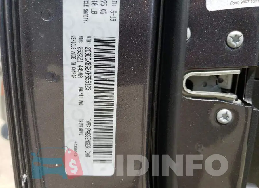 2C3CDXBG2KH655123 Photo# 10
