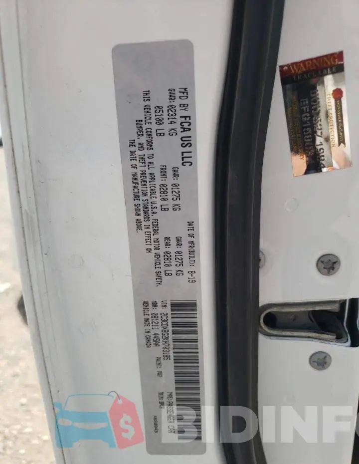 2C3CDXBG2KH703185 Photo# 10