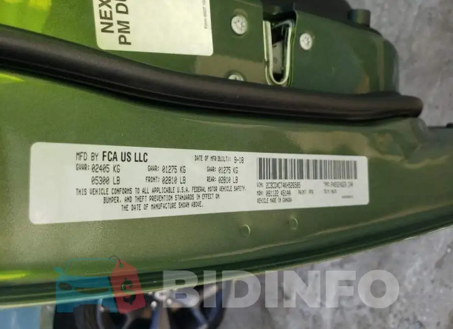 2C3CDXCT4KH526585 Photo# 10