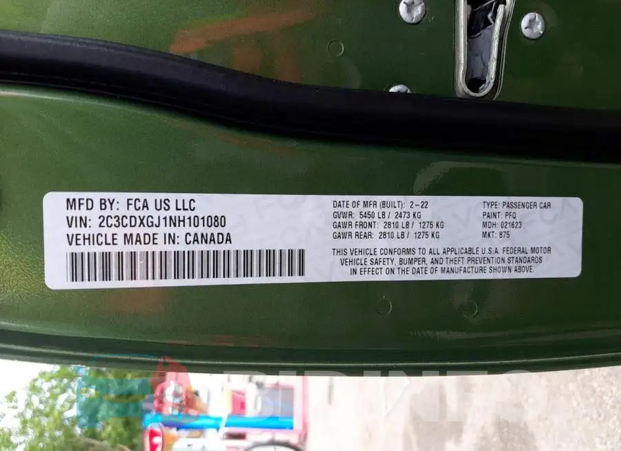 2C3CDXGJ1NH101080 Photo# 10
