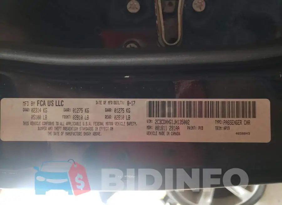 2C3CDXHG1JH135002 Photo# 10
