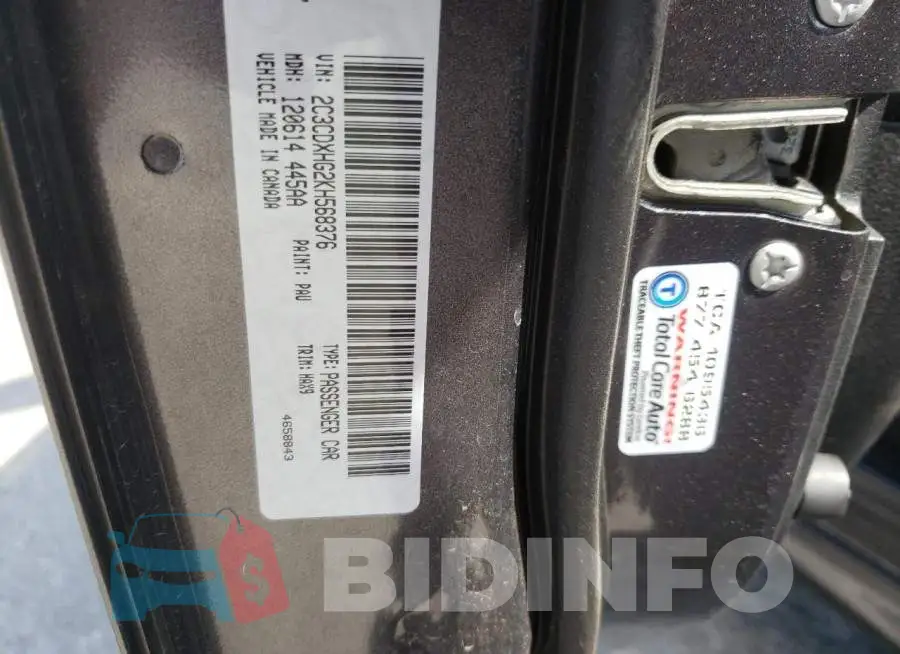 2C3CDXHG2KH568376 Photo# 10