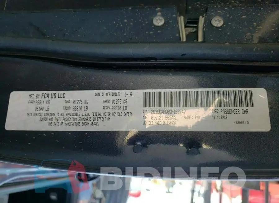 2C3CDXHG8GH186747 Photo# 10