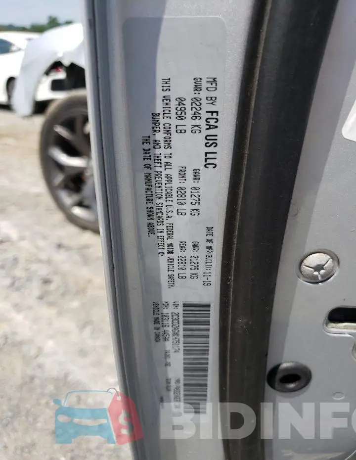 2C3CDZAGXKH751174 Photo# 10