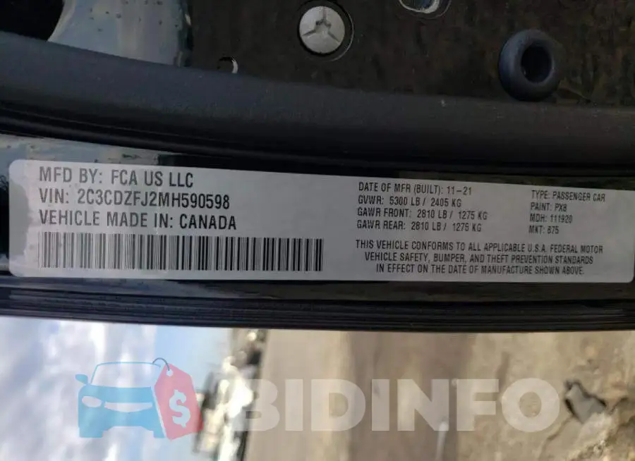 2C3CDZFJ2MH590598 Photo# 10