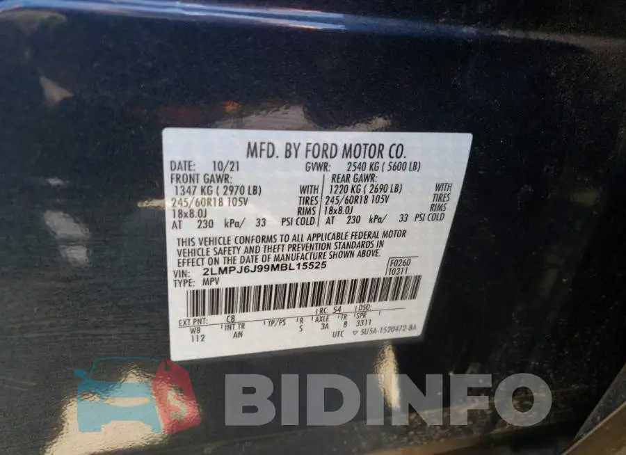 2LMPJ6J99MBL15525 Photo# 10