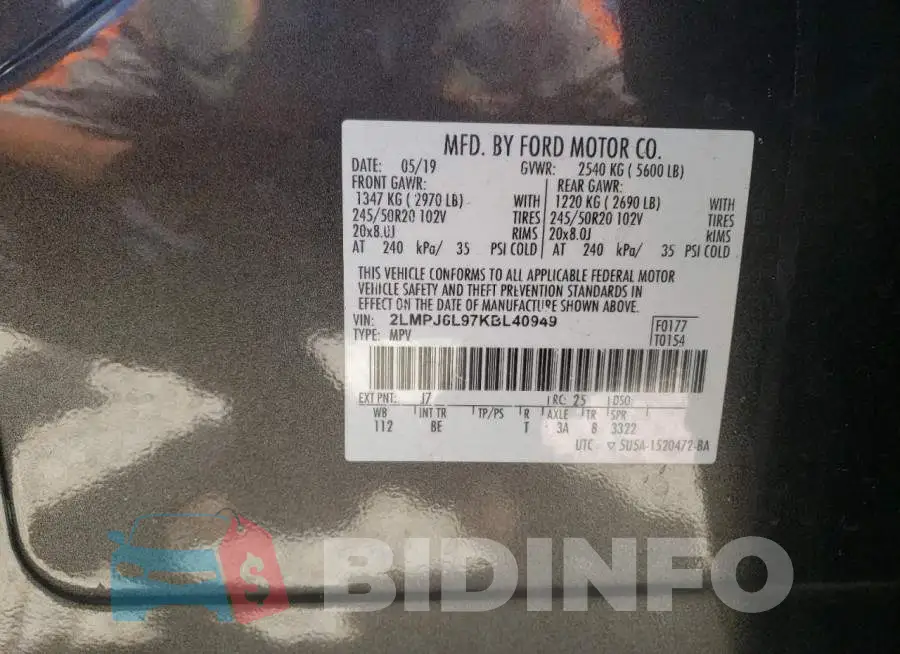 2LMPJ6L97KBL40949 Photo# 10