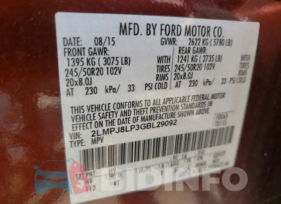 2LMPJ8LP3GBL29092 Photo# 10