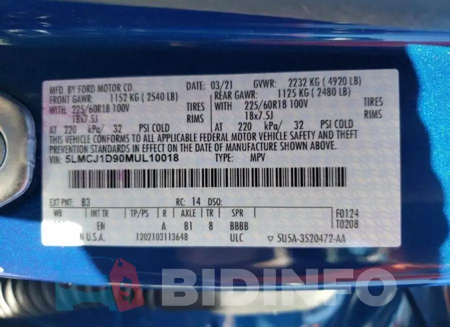 5LMCJ1D90MUL10018 Photo# 10