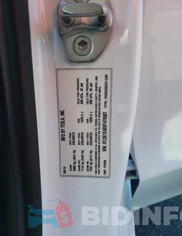 5YJ3E1EAXKF476587 Photo# 10