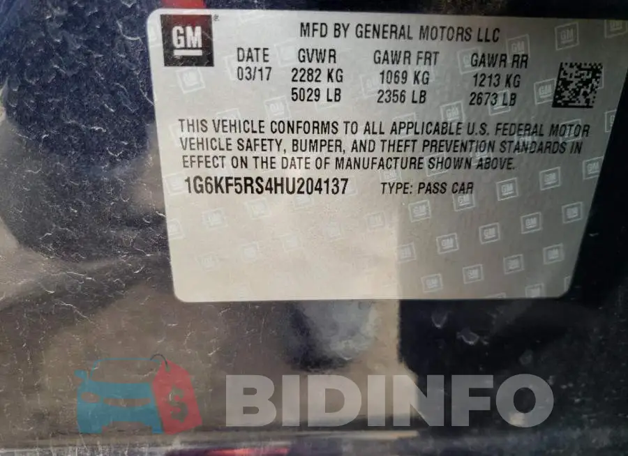1G6KF5RS4HU204137 Photo# 10