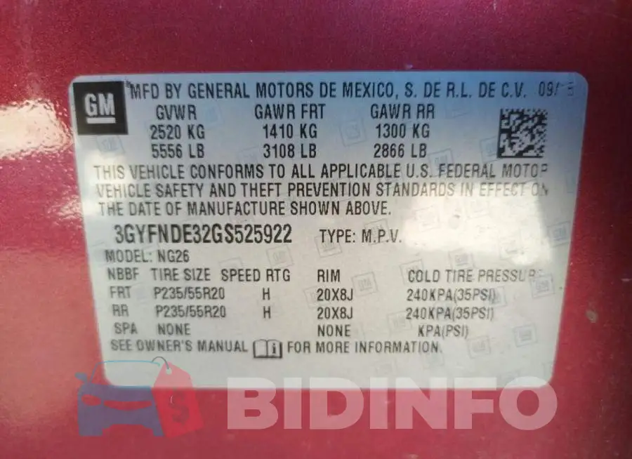 3GYFNDE32GS525922 Photo# 10