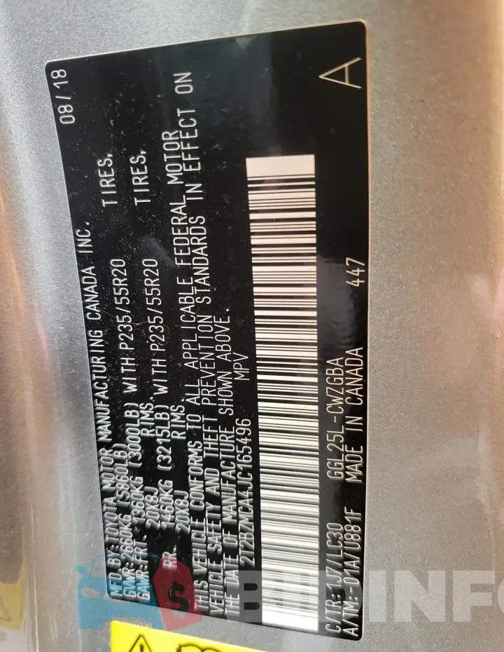 2T2BZMCA4JC165496 Photo# 10