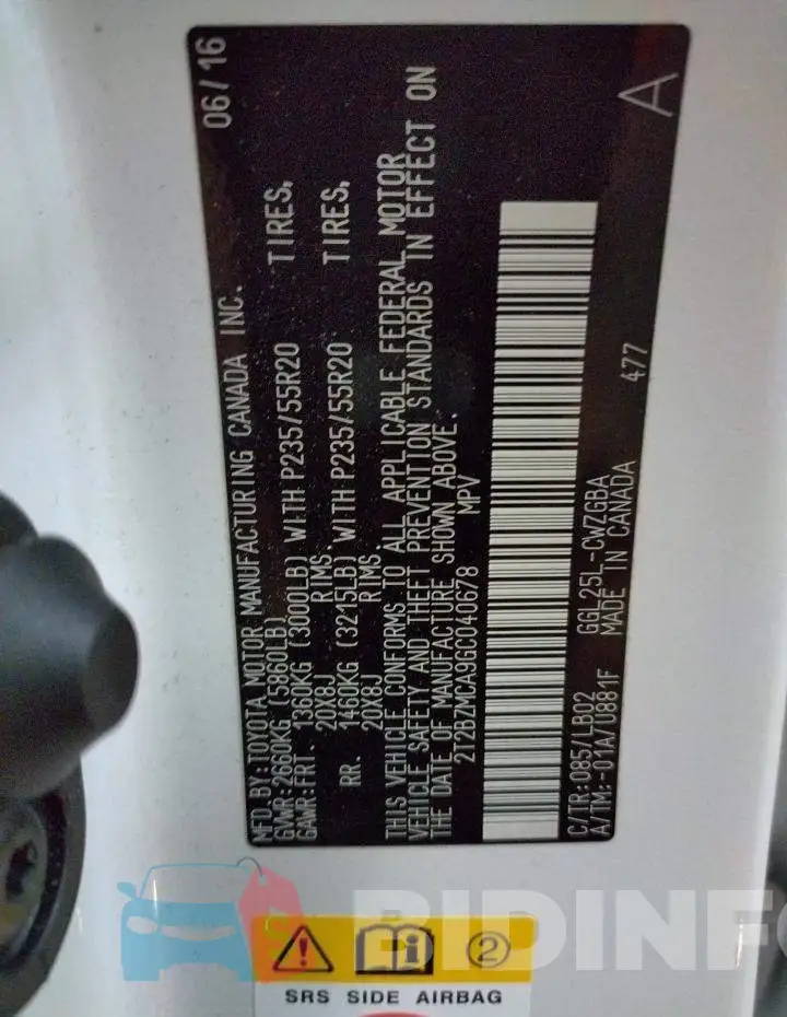 2T2BZMCA9GC040678 Photo# 10