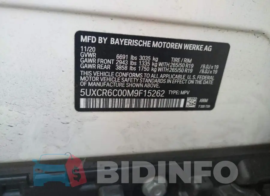 5UXCR6C00M9F15262 Photo# 10