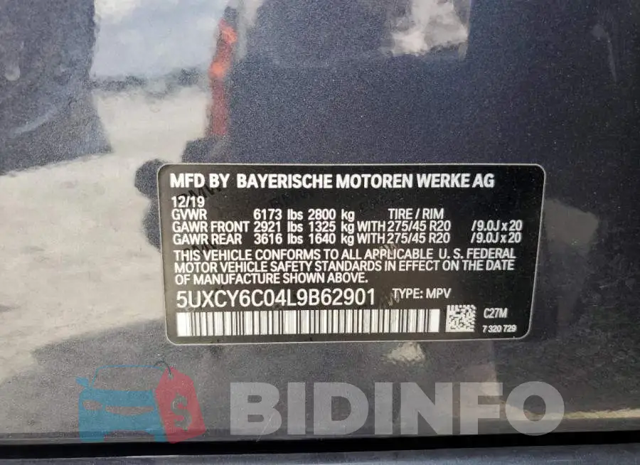 5UXCY6C04L9B62901 Photo# 10