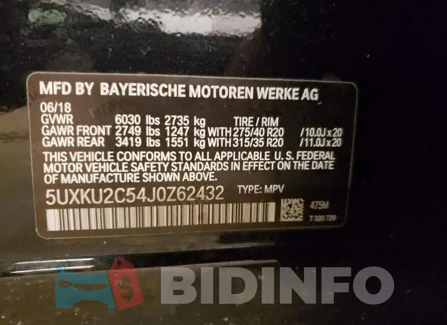 5UXKU2C54J0Z62432 Photo# 10