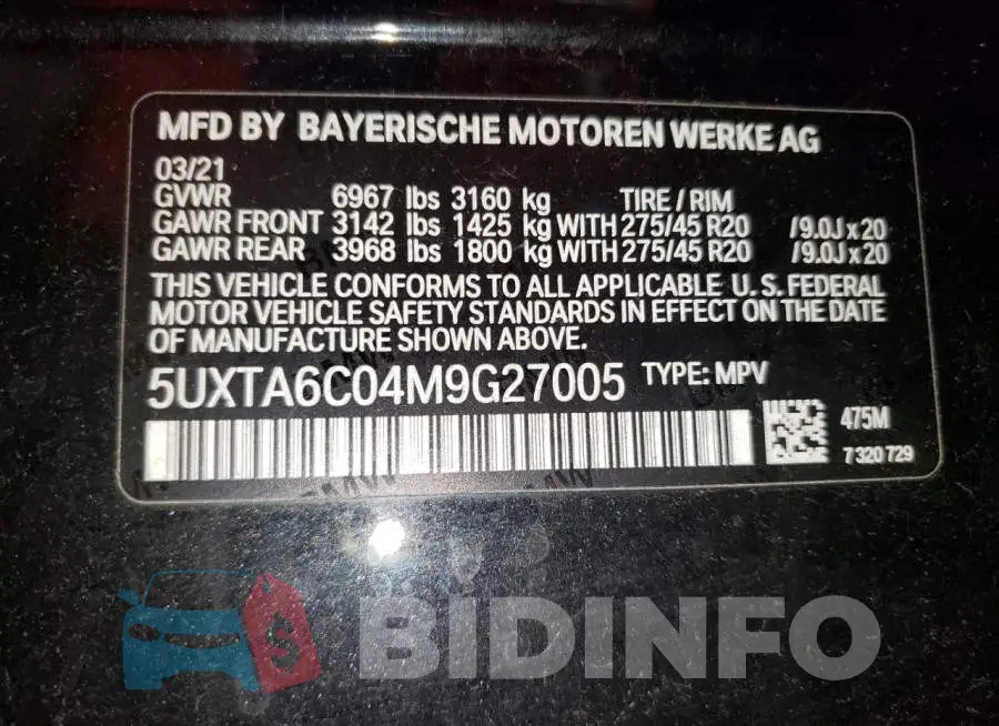 5UXTA6C04M9G27005 Photo# 10