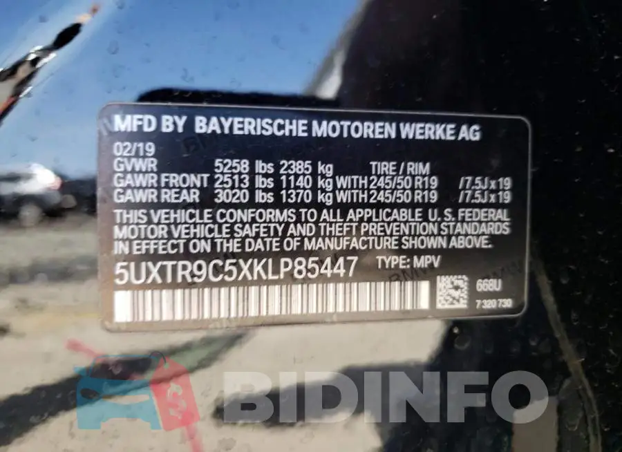 5UXTR9C5XKLP85447 Photo# 10
