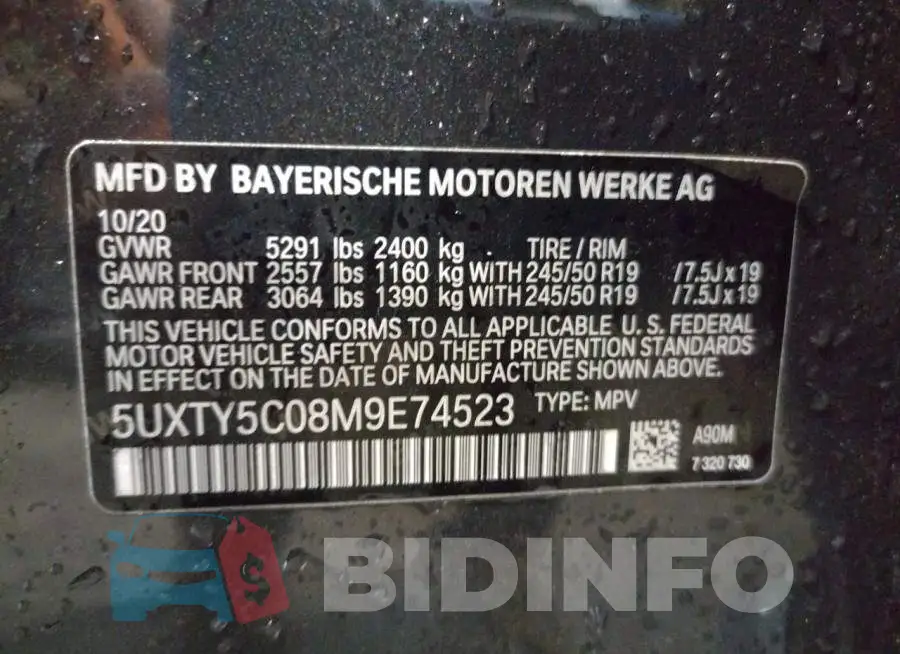5UXTY5C08M9E74523 Photo# 10