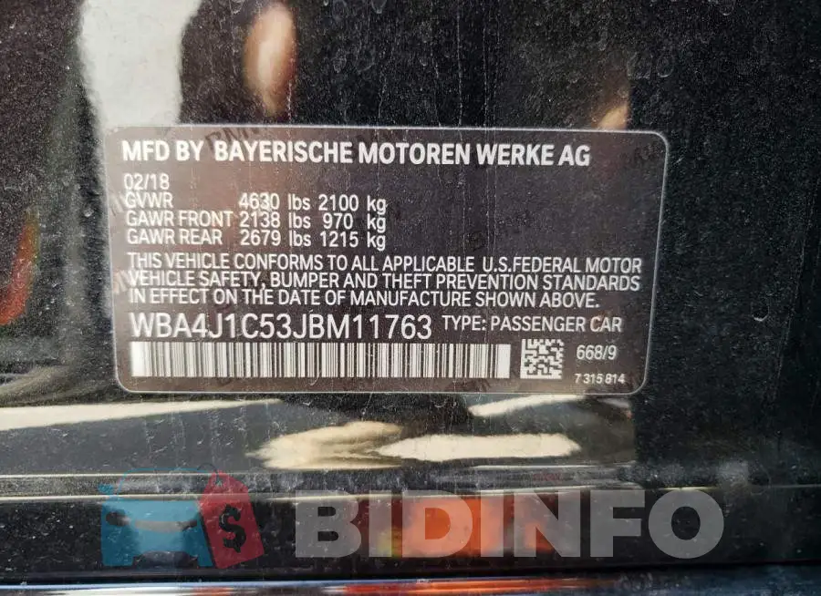 WBA4J1C53JBM11763 Photo# 10