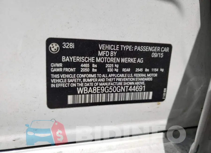 WBA8E9G50GNT44691 Photo# 10
