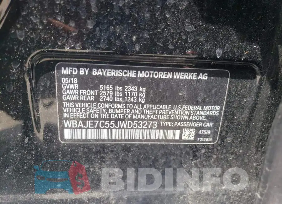 WBAJE7C55JWD53273 Photo# 10