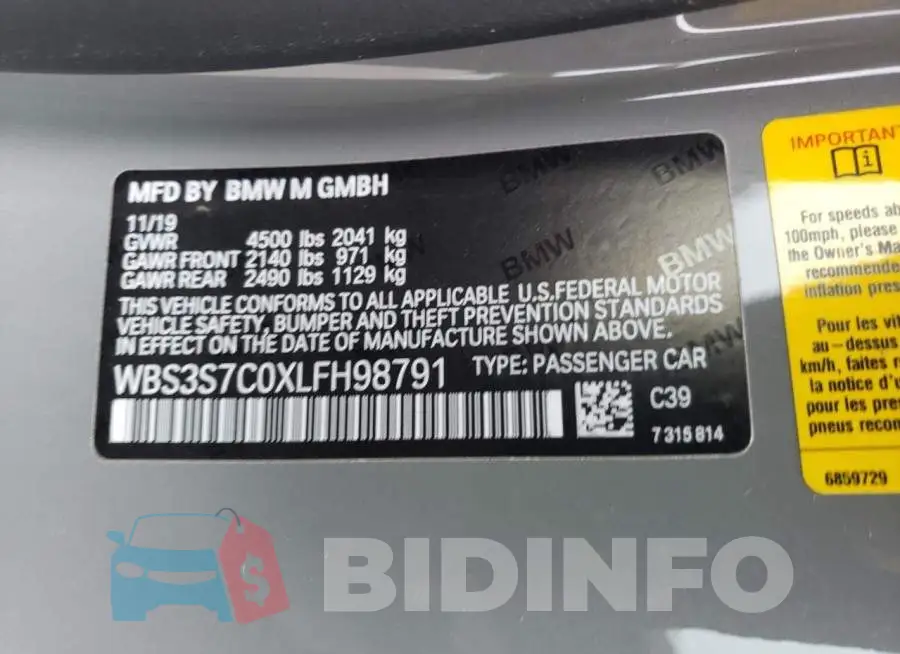 WBS3S7C0XLFH98791 Photo# 10