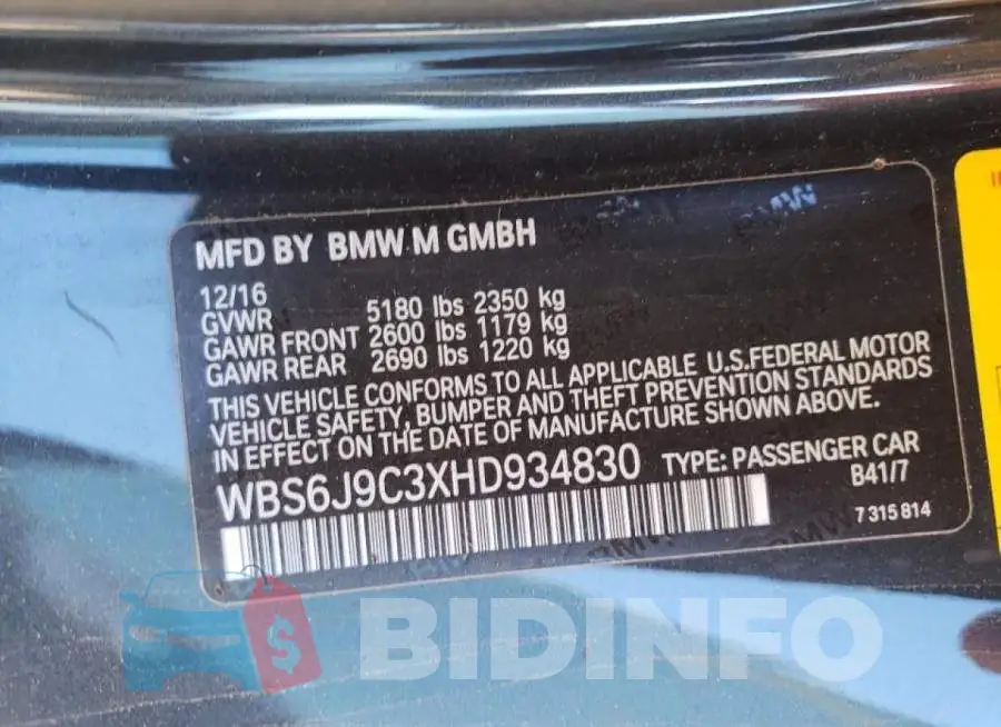 WBS6J9C3XHD934830 Photo# 10