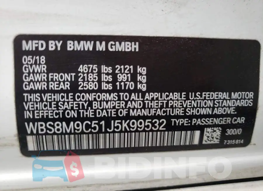 WBS8M9C51J5K99532 Photo# 10