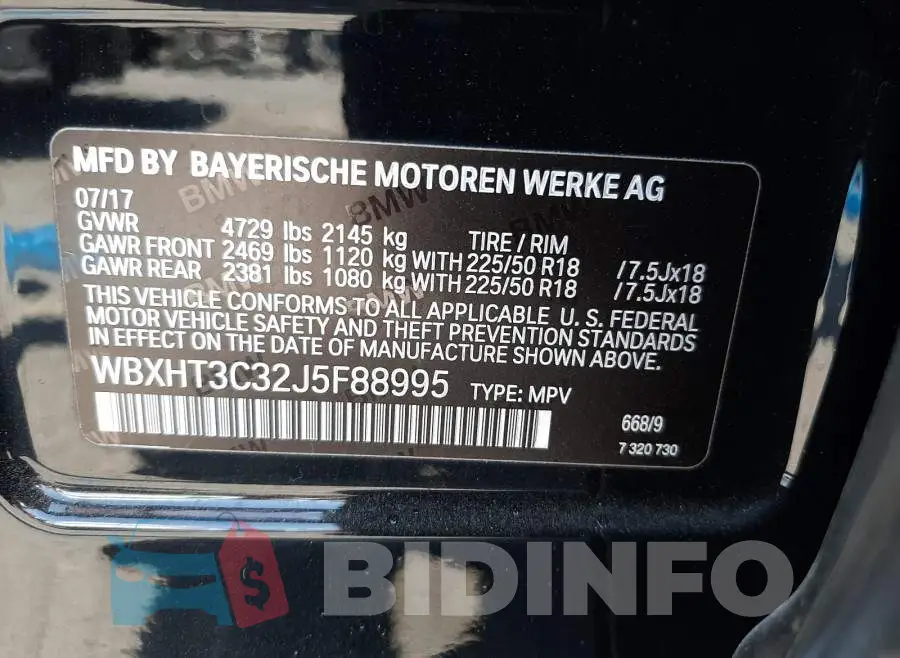 WBXHT3C32J5F88995 Photo# 10