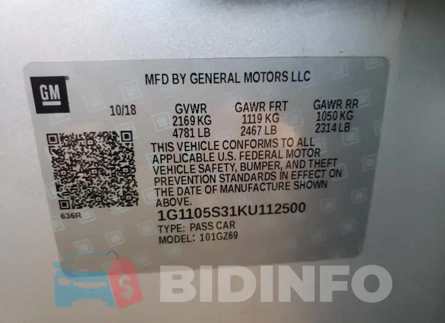 1G1105S31KU112500 Photo# 10