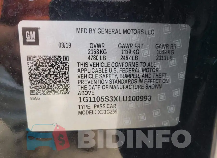 1G1105S3XLU100993 Photo# 10