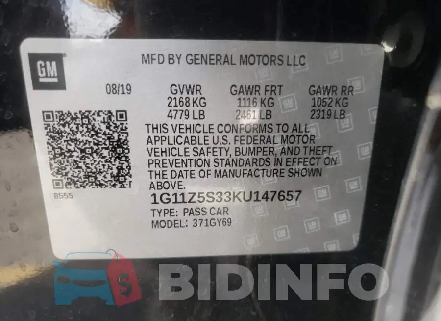 1G11Z5S33KU147657 Photo# 10