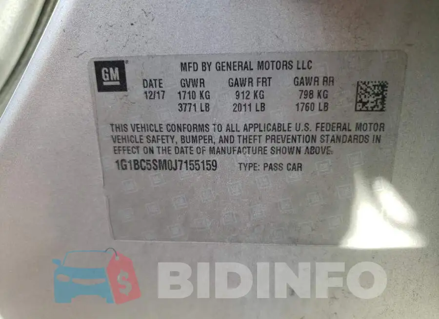 1G1BC5SM0J7155159 Photo# 10