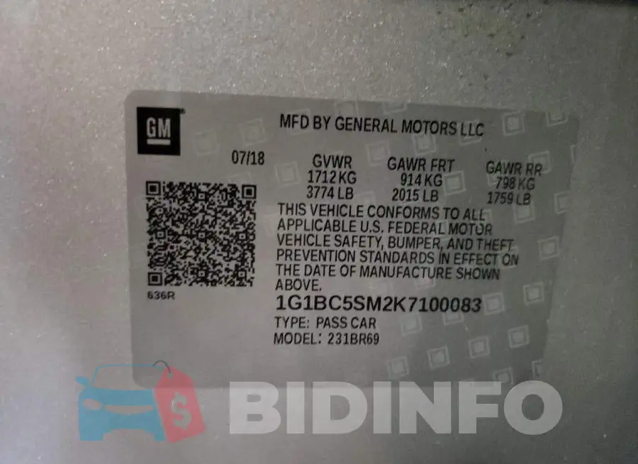 1G1BC5SM2K7100083 Photo# 10