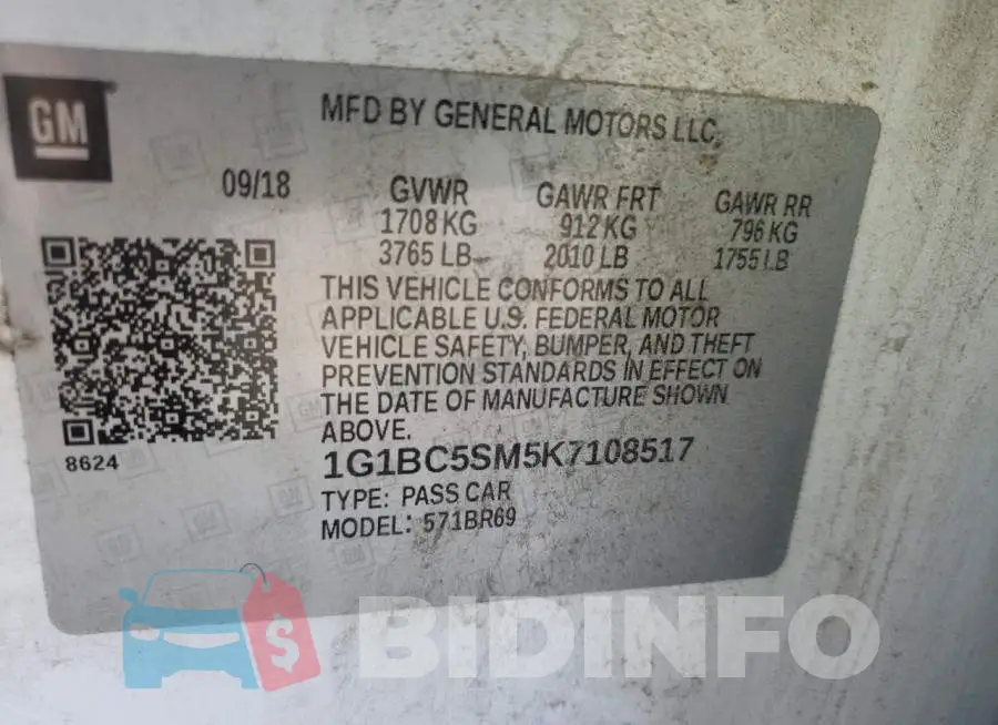 1G1BC5SM5K7108517 Photo# 10