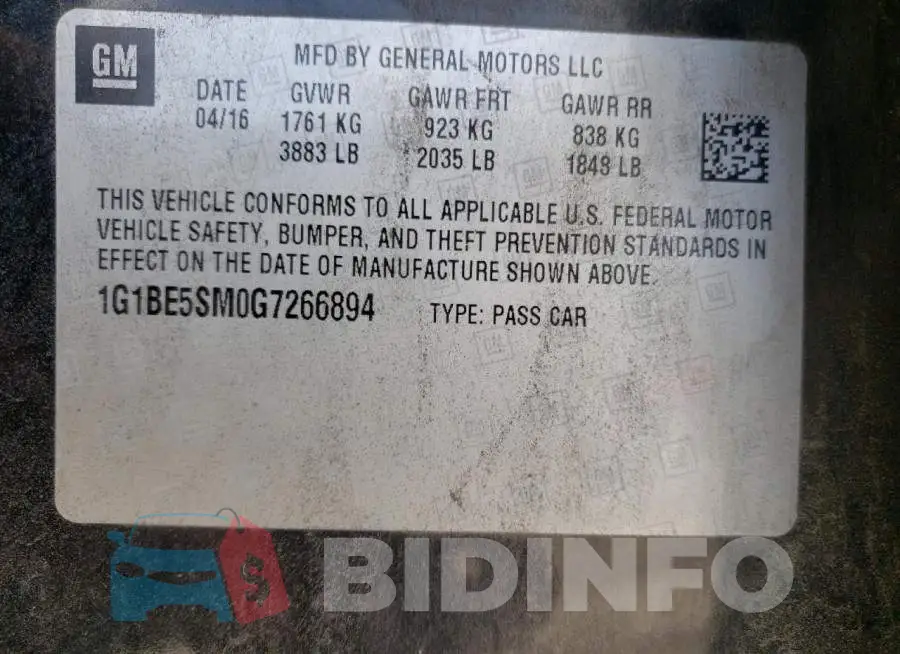 1G1BE5SM0G7266894 Photo# 10