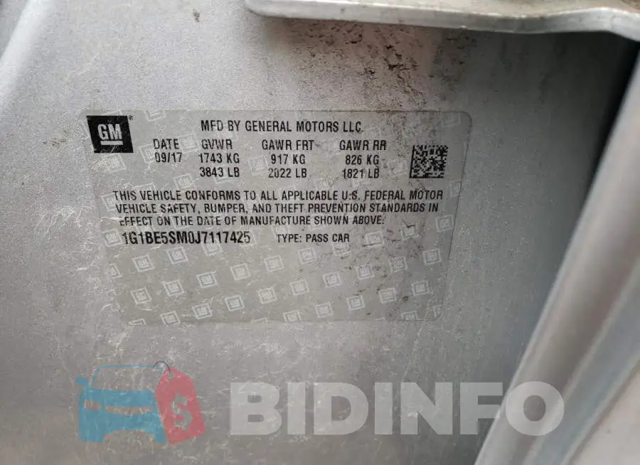 1G1BE5SM0J7117425 Photo# 10