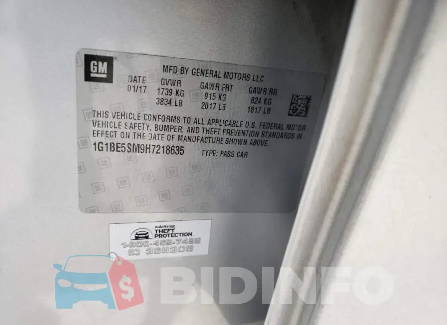 1G1BE5SM9H7218635 Photo# 10