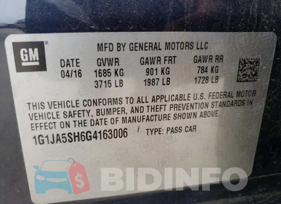 1G1JA5SH6G4163006 Photo# 10