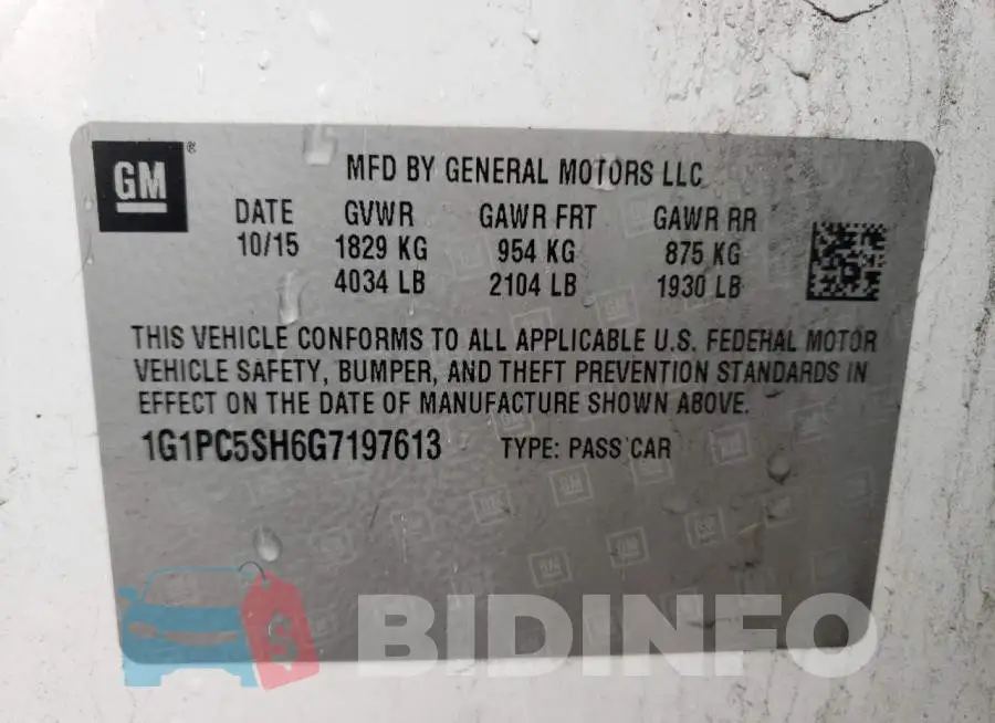 1G1PC5SH6G7197613 Photo# 10