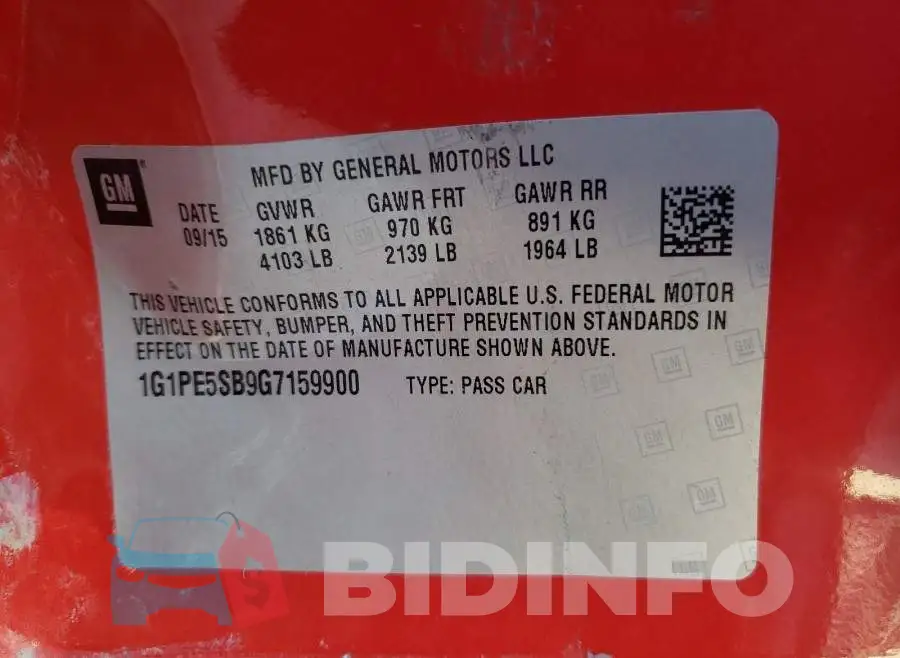 1G1PE5SB9G7159900 Photo# 10